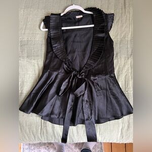 Rubber Ducky Productions Black Ruffled Blouse